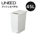 新輝合成 トンボ ユニード プッシュ＆ペダル45L ホワイト フタあり uneed ダストボックス ゴミ箱 ごみ箱 45リットル 45L おしゃれ モダン シンプル 角型