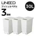  トンボ ユニード ゴミ箱 プッシュ＆ペダル ペール ホワイト 30L 30S ごみ箱 ふた付き uneed ダストボックス スリム キッチン おしゃれ シンプル モダン 角型 日本製