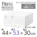 【SALE】 ●★ 【2個組】 天馬 【通販限定】 fits フィッツケース モノ クローゼット ワイド L-53 収納 収納ケース 幅44 奥行53 収納ボックス 衣類収納 寝室 押入れ シンプル オールホワイト スタッキング 積み重ね 日本製 整理整頓 片付け 新生活 fitsケース まとめ買い