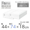 【SALE】 ●★ 【2個組】 天馬 【通販限定】 fits フィッツケース モノ スリムL 収納 収納ケース 幅44 奥行74 収納ボックス 衣類収納 寝室 押入れ シンプル オールホワイ スタッキング 積み重ね 日本製 整理整頓 片付け 新生活 fitsケース まとめ買い