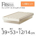 【12個組】 天馬 Fits フィッツケース スリムボックス53 収納ケース 衣装ケース 収納ボックス TENMA Fits ベット下収納 高さ12cm 高さ14cm 2段階 シンプル 収納ケース シンプル ベージュ 送料無料