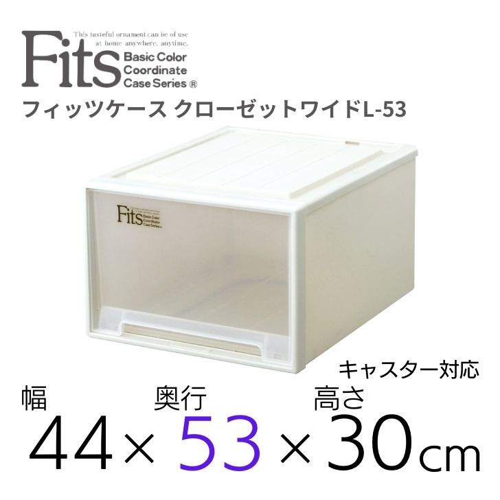 天馬 fits フィッツケース クローゼット ワイドL-53 収納 収納ケース 幅44 奥行53 収納ボックス 衣類収納 寝室 押入れ シンプル カプチーノ ベージュ スタッキング 積み重ね 日本製 整理整頓 片付け 新生活 fitsケース まとめ買い