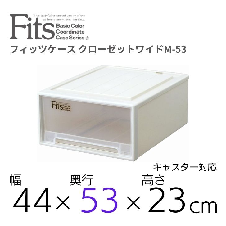 天馬 fits フィッツケース クローゼット ワイドM-53 収納 収納ケース 幅44 奥行53 収納ボックス 衣類収納 寝室 押入れ シンプル カプチーノ ベージュ スタッキング 積み重ね 日本製 整理整頓 片付け 新生活 fitsケース まとめ買い