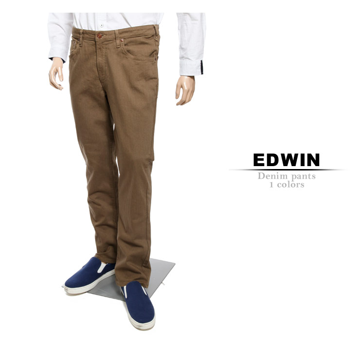 大きいサイズ メンズ EDWIN エドウィン 503 CORDURA JEANS コーデュラ レギュラー ストレート ストレッチ カラーデニム パンツ ベージュ [38 40 42 44 46 48 50 インチ] サカゼン ビッグサイズ カジュアル ボトムス ジーンズ 5ポケット タフ