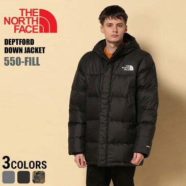 ノースフェイス ダウン メンズ THE NORTH FACE ダウンジャケット フード フルジップ デトフォード ダウンジャケット DEPTFORD DOWN JACKET 550 春メンズ 男性 トップス アウター ジャケット ブルゾン ダウン 秋冬 防寒 アウトドア カモフラ 迷彩 無地 NF0A3MJL