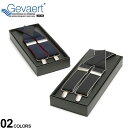 大きいサイズ メンズ Gevaert (ゲバルト) 無地 ライン X型 サスペンダー BOX付き サスペンダー シンプル ゴム きれいめ フォーマル 紳士 カジ...