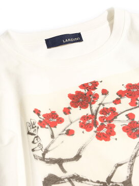 LARDINI (ラルディーニ) 和プリント クルーネック 半袖 Tシャツブランド メンズ 男性 トップス Tシャツ 半袖 シャツ プリント クルー コットン 春 夏 鶴 LDLTMC3656059