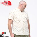 大きいサイズ メンズ THE NORTH FACE (ザ ノースフェイス) 綿100％ 総柄 ポケット 半袖 シャツ BAYTRAIL JACQUARD SHIRT シャツ 半袖 刺繍 コットン 春 夏 カジュアルシャツ NF0A55MP0D22