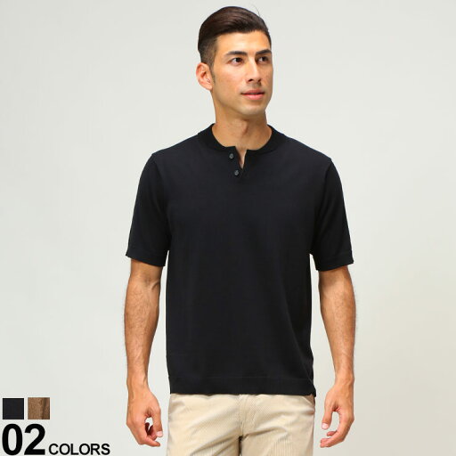 ヘンリーネック 半袖 ニット Tシャツ コットン SARTORIA DEL G メンズ トップス ビジカジ メンズ ビジネス メンズショップサカゼン ヘンリーネック 半袖 ニット Tシャツ コットン SARTORIA DEL G メンズ トップス ビジカジ メンズ ビジネス メンズショップサカゼン