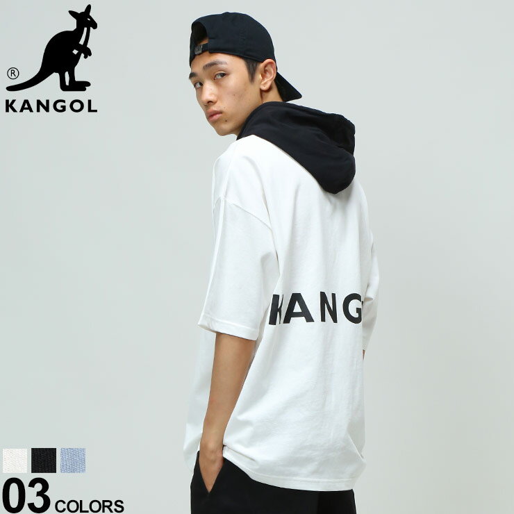 カンゴール Tパーカー KANGOL 天竺 ロゴ フード プルオーバー 半袖 パーカーメンズ 男性 トップス フード パーカー Tシャツ 春 夏 C6230ND12