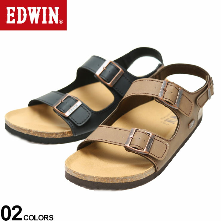 【クーポンで300円OFF】 大きいサイズ メンズ EDWIN (エドウィン) 3ストラップ バックベルト コンフォートサンダル サンダル コンフォート レジャー アウトドア 夏 海 スリッポン EW9122D22