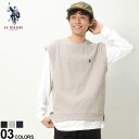 ユーエスポロアッスン ロンT ベスト U.S. POLO ASSN. アンサンブル ニットベスト クルーネック 長袖 Tシャツ PL21313メンズ 男性 トップス シャツ ロンT セット レイヤード