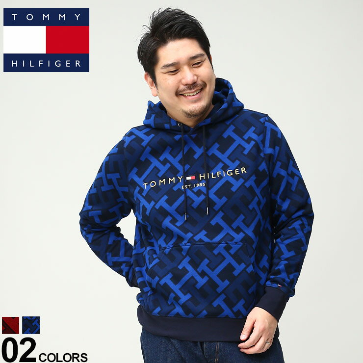 傫TCY Y TOMMY HILFIGER (g~[qtBK[) N  vI[o[ p[J[ MONOGRAM LOGO HOODY p[J[ vp[J[ t[h MW28676D22