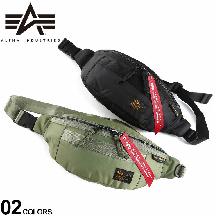 大きいサイズ メンズ ALPHA INDUSTRIES INC (アルファインダストリーズ) ワンポイント ジップ ウエストバッグ CORDURA ウエストポーチ ボディバッグ TZ1082D22 1