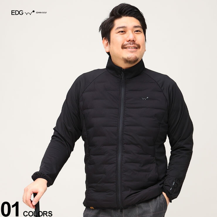 大きいサイズ メンズ EDWIN GOLF (エドウィン ゴルフ) ストレッチ キルト フルジップ ゴルフ ジャケット ジャケット ブルゾン スポーツ EDG5080075