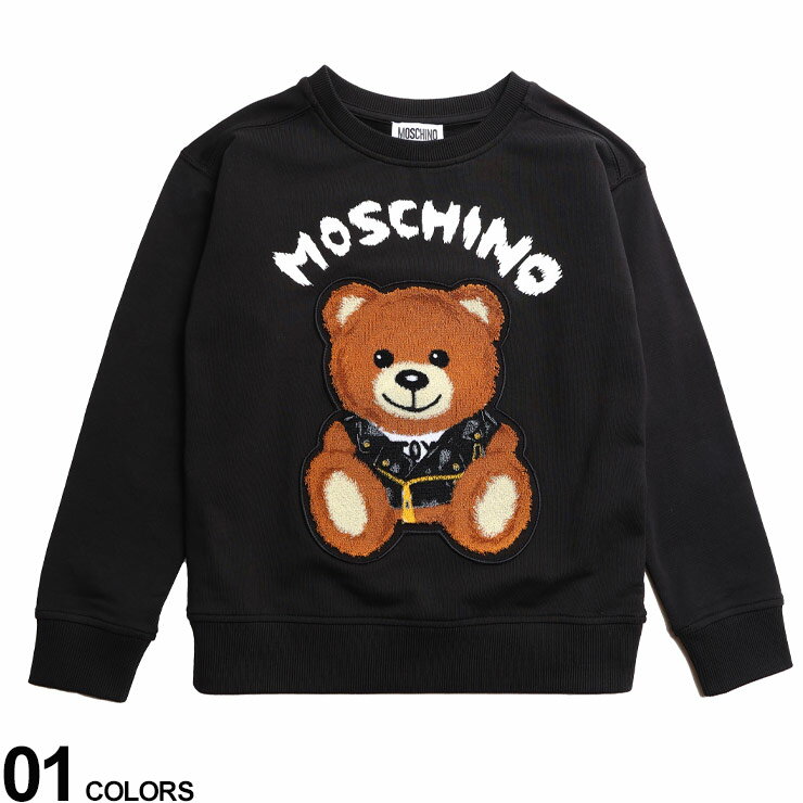 MOSCHINO (モスキーノ) 裏起毛 ベア クルーネック トレーナーブランド キッズ 子供服 トップス トレーナー プルオーバー 長袖 MHKHUF064LDA16