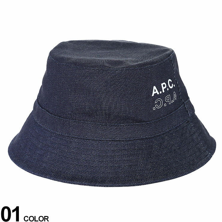 A.P.C (アーペーセー) ロゴ デニム バケットハットブランド メンズ 男性 帽子 ハット バケットハット APCCOCSXM24115