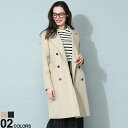 Aquascutum (アクアスキュータム) コットン ウエストベルト トレンチコートブランド レディース アウター コート ダブル ロング AQLTENZING3S