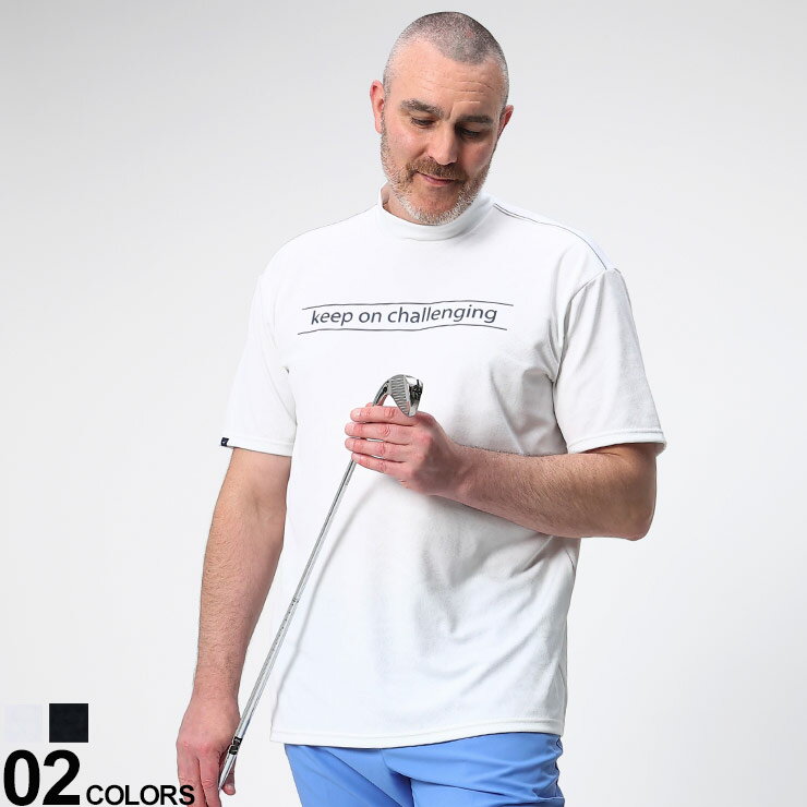 大きいサイズ メンズ MIZUNO (ミズノ) 吸汗速乾 ダブルジャガード 半袖 モックネック Tシャツ ゴルフ ハイネック スポーツ ゴルフ E2JAA069