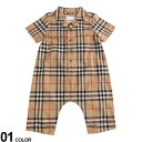 バーバリー　ベビー服 BURBERRY (バーバリー) ヴィンテージチェック ストレッチコットン プレイスーツブランド キッズ 子供服 ベビー服 カバーオール ロンパース BBK8062042