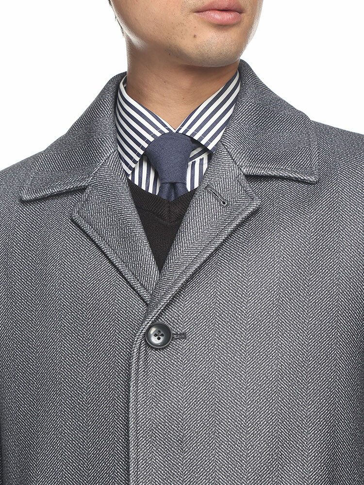 VITTORIO VENETO (ヴィットリオヴェネト) ふわかるWOOLLY+ ストレッチ 軽量 無地＆柄 ステンカラー コートメンズ ビジネス 紳士 アウター コート フォーマル シングル 544220023AW5899