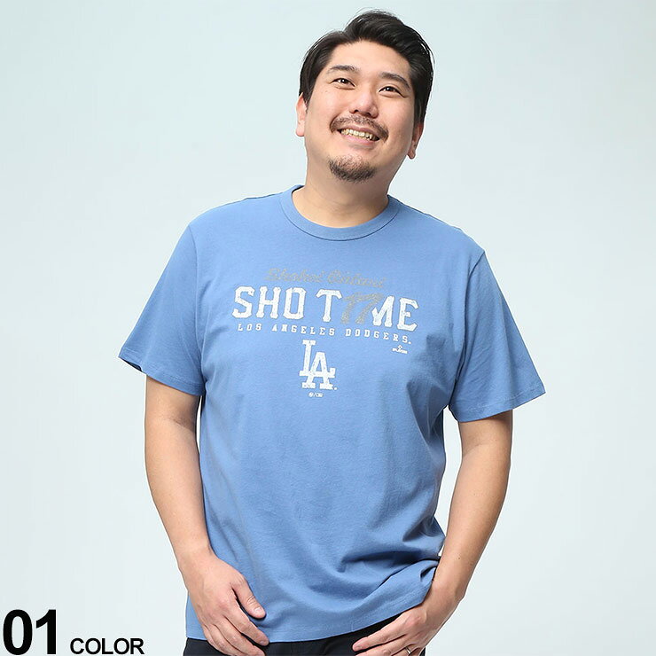 Rakuten - 大きいサイズ メンズ 47 (フォーティーセブン) LA ロゴ プリント クルーネック 半袖 Tシャツ MLB PLAYER FRANKLIN Tシャツ 半袖 コットン 春 夏 スポーツ トラッド ストリート 642075D22