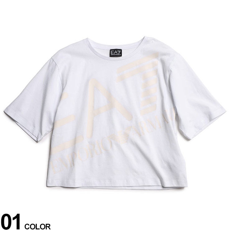 EMPORIO ARMANI EA7 (エンポリオ アルマーニ) BIGロゴ クルーネック 半袖 クロップド Tシャツブランド レディース トップス Tシャツ 半袖 シャツ EA7L3DTT23TJRQZ