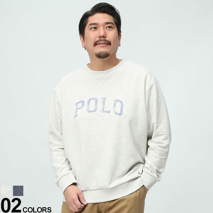 Rakuten - 大きいサイズ メンズ POLO BCS (ポロ ビーシーエス) 裏毛 ダメージプリント クルーネック 長袖 トレーナー 大きいサイズ メンズ トップス トレーナー プルオーバー C6426P