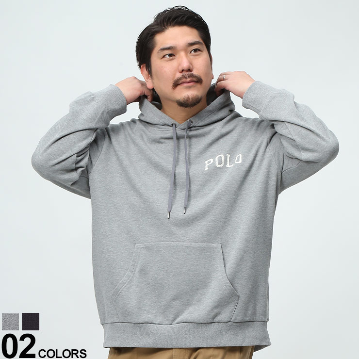 Rakuten - 大きいサイズ メンズ POLO BCS (ポロ ビーシーエス) 裏毛 胸ロゴ ポケット プルオーバー パーカー 大きいサイズ メンズ トップス パーカー プルパーカー フード C6427P