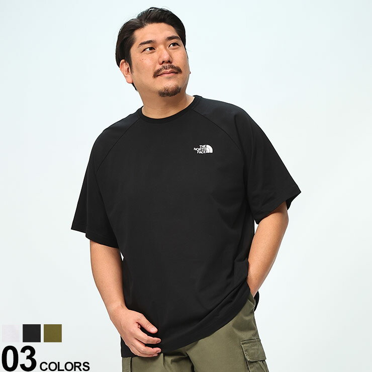 Rakuten - THE NORTH FACE ザ ノースフェイス 半袖 Tシャツ マウンテンロゴ ラグラン クルーネック トップス クルー ロゴ 大きいサイズ メンズ ホワイト ブラック カーキ 1XL 2XL