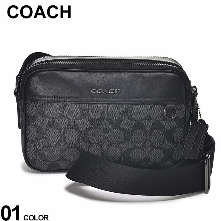 COACH (コーチ) コーテッドキャンバス スムースカーフレザー ジップポケット ショルダーバッグ COC4149 ブランド メンズ 男性 バッグ 鞄 ショルダー 斜め掛け