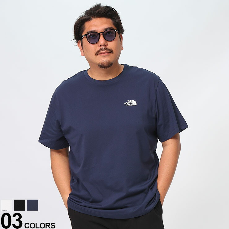 Rakuten - THE NORTH FACE ザ ノースフェイス 半袖 Tシャツ ミニドームロゴ SIMPLE DOME TEE NF0A87NGD22 クルーネック 大きいサイズ メンズ ホワイト ブラック ネイビー 1XL 2XL