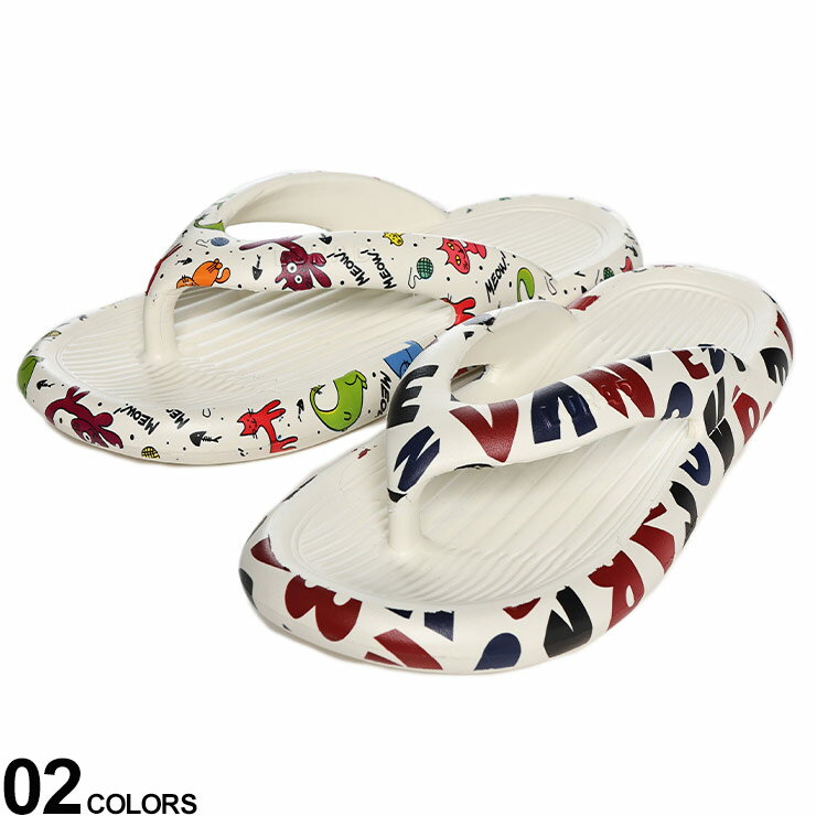 SAKAZEN (サカゼン) 軽量 縁取りプリント ビーチサンダル BTKZ5928 大きいサイズ メンズ シューズ 靴 サンダル トングサンダル