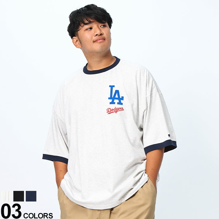 Rakuten - MLB (メジャーリーグベースボール) 綿天竺 チームロゴ クルーネック 半袖 Tシャツ C5435ML 大きいサイズ メンズ トップス Tシャツ 半袖 クルー