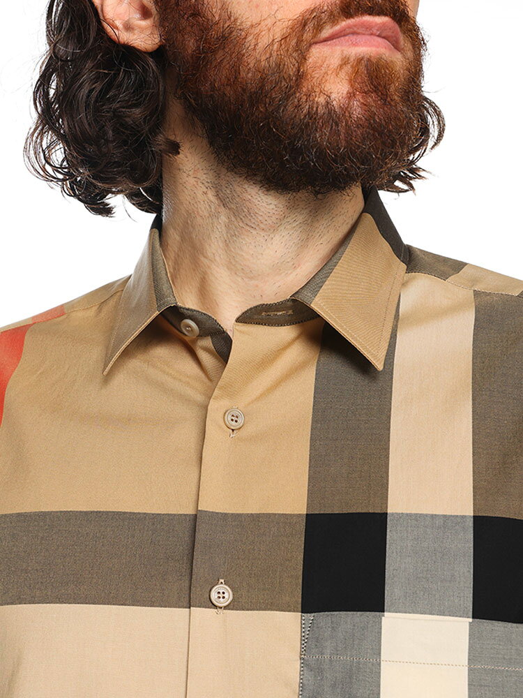 バーバリー BURBERRY コットン クラシカルチェック フロントポケット 半袖 シャツ BBSUMMERTON ブランド メンズ 男性 トップス シャツ 半袖シャツ 柄シャツ