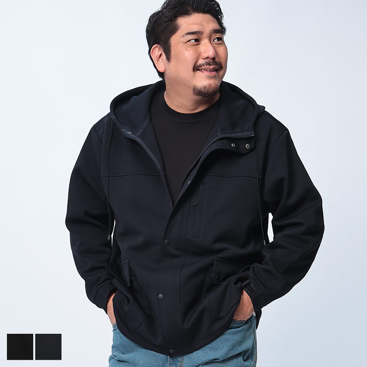 Rakuten - B＆T CLUB (ビーアンドティークラブ) 快ラクWEAR 鹿の子 ダンボール マウンテンパーカー 7742824 大きいサイズ メンズ アウター ジャケット ストレッチ フード ジップ