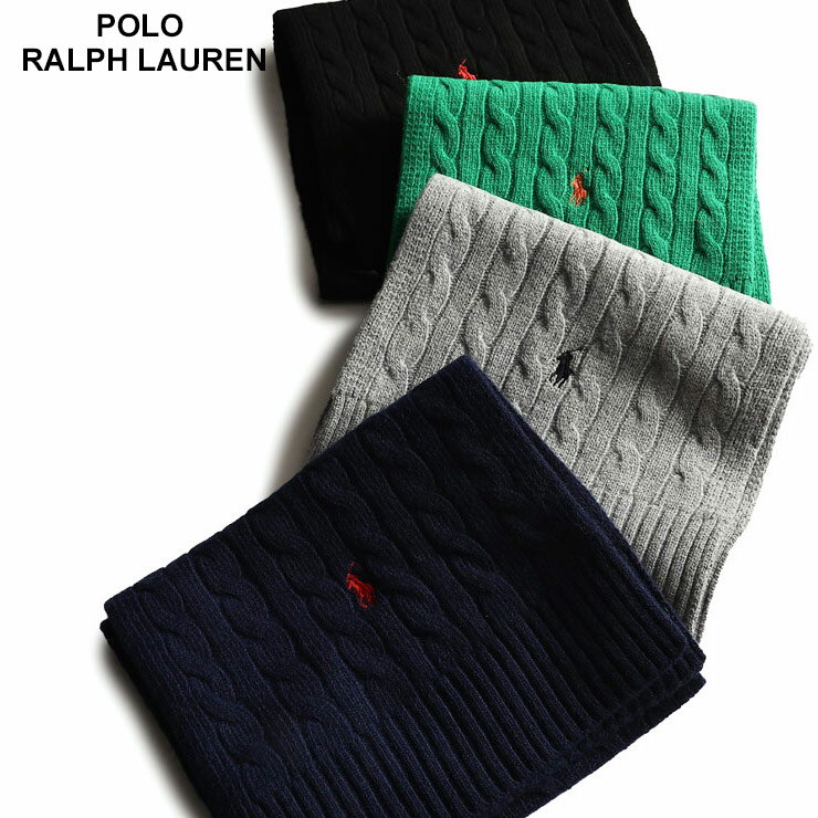 ポロラルフローレン POLO RALPH LAUREN ワンポイント刺繍 ニット マフラー RLPC0731F4 ブランド メンズ..