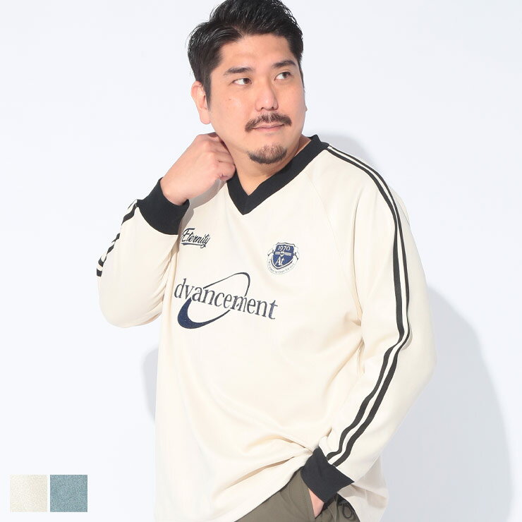 Rakuten - B＆T CLUB (ビーアンドティークラブ) カットスウェード メタリック刺繍 長袖 ゲームシャツ SZ25S010S 大きいサイズ メンズ トップス Tシャツ 長袖 柄 プルオーバー Vネック 春