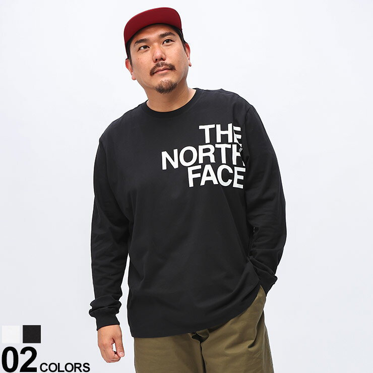 THE NORTH FACE ザ ノースフェイス 長袖 Tシャツ BIGロゴ クルーネック ロングスリーブ L/S BRAND PROUD TEE NF0A84FUD22 トップス ロンT 大きいサイズ メンズ ホワイト ブラック 1XL 2XL 3XL