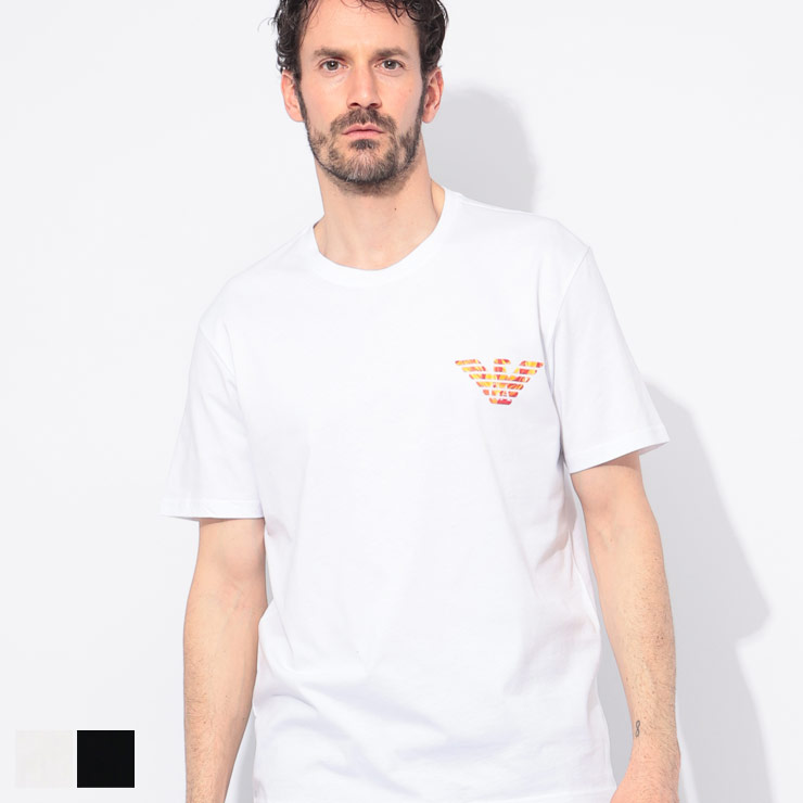 エンポリオアルマーニ EMPORIO ARMANI イーグルロゴ クルーネック 半袖 Tシャツ EASEM574AF12349 ブランド メンズ 男性 トップス Tシャツ プリント コットン 春 夏