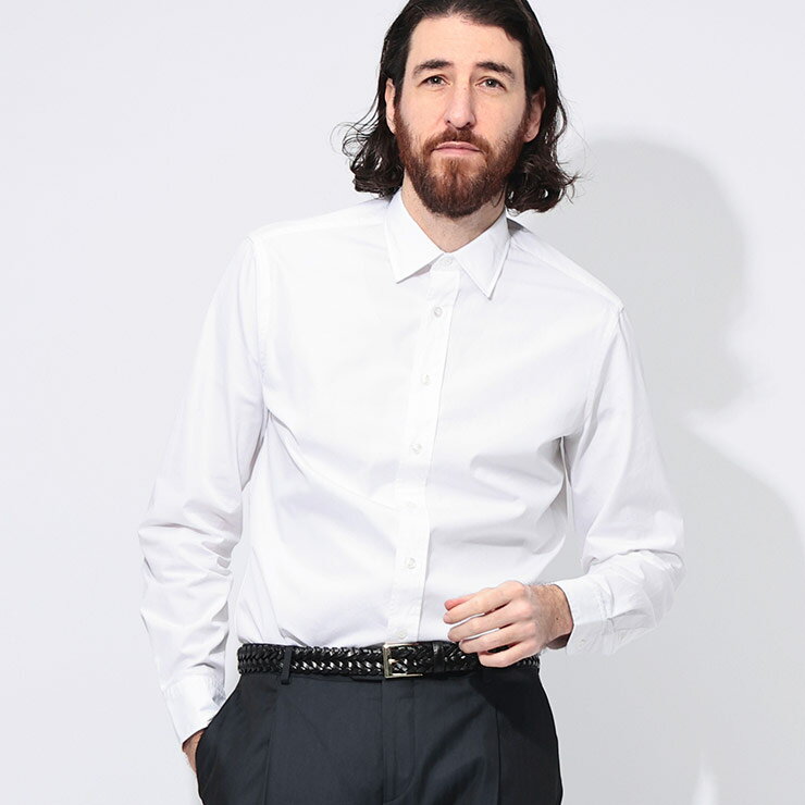 Rakuten - ラルディーニ LARDINI 綿100％ 無地 長袖 ドレスシャツ LDDANTEC1900 ブランド メンズ 男性 トップス シャツ ワイシャツ フォーマル コットン