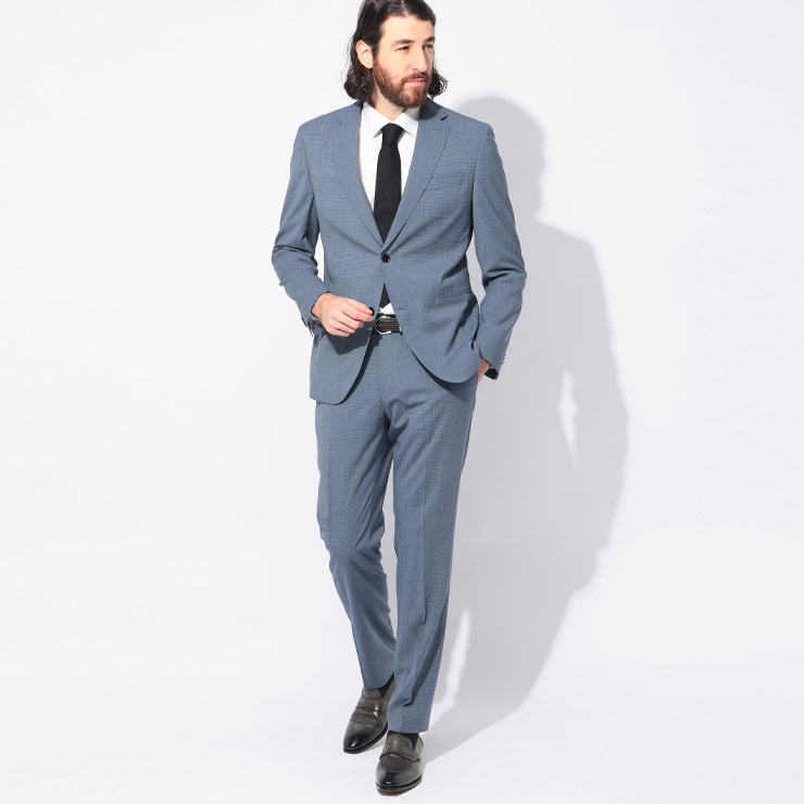 ヒューゴボス HUGO BOSS ストレッチウール シングル ノータック スーツ HBHG10269499 ブランド メンズ 男性 スーツ セットアップ ビジネス フォーマル
