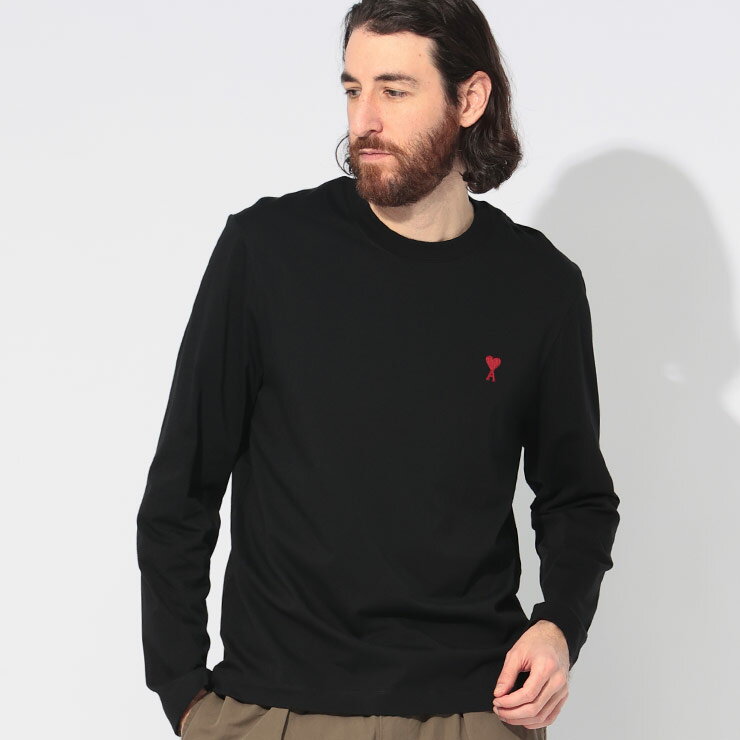 【スーパーSALE期間中ポイント5倍】アミパリス AMI PARIS ワンポイント クルーネック 長袖 Tシャツ AMI DE COEUR AMBFUTS235724 ブランド メンズ 男性 トップス Tシャツ ロンT シンプル コットンのサムネイル
