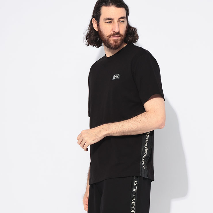 Rakuten - エンポリオアルマーニ EMPORIO ARMANI サイドジップ ロゴプリント クルーネック 半袖 Tシャツ EA77M516AF14616 ブランド メンズ 男性 トップス Tシャツ コットン プリント 春 夏