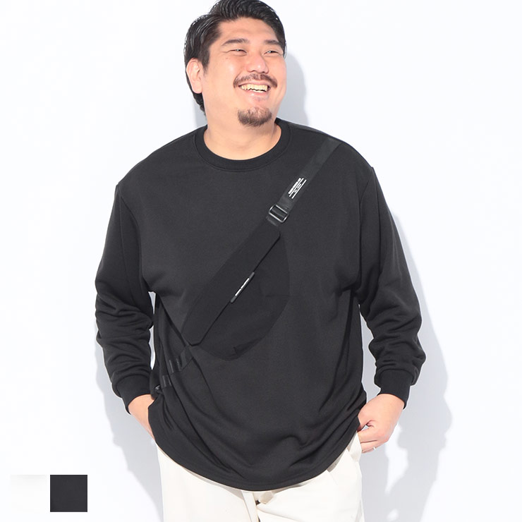 乐天商城 - B＆T CLUB (ビーアンドティークラブ) フェイクバッグ クルーネック トレーナー SA25SS122 大きいサイズ メンズ トップス トレーナー プルオーバー 薄手 裏毛 長袖