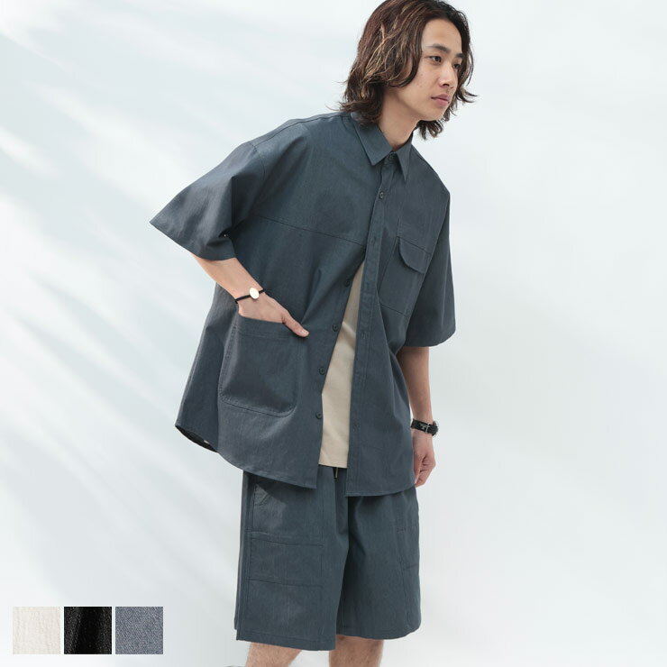 ウッディンドール WOODENDOLL ストレッチデニム 半袖シャツ ショートパンツ セットアップ 551A109 メンズ 男性 セットアップ シャツ ショーツ 春 夏