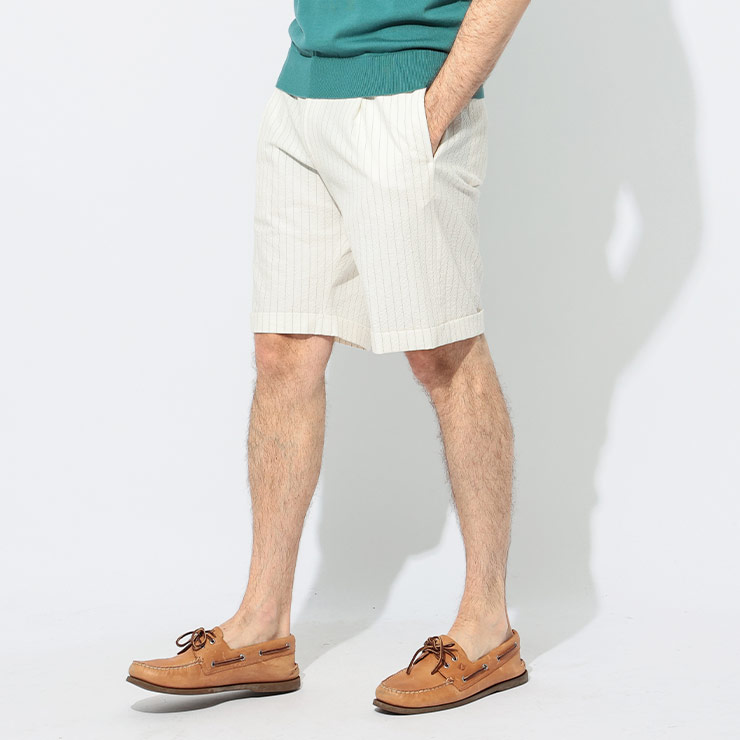 Rakuten - タリアトーレ TAGLIATORE シアサッカーストライプ ウエストコード ショートパンツ TGDONNY340287R ブランド メンズ 男性 ボトムス ショートパンツ ショーツ 半ズボン 春 夏