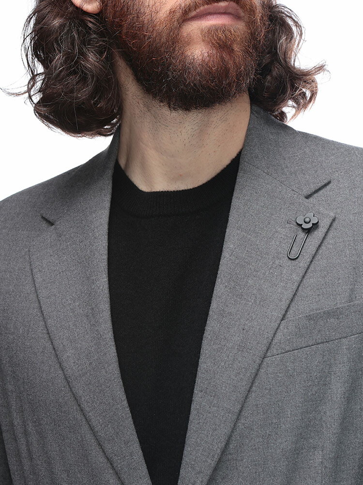 ラルディーニ LARDINI ストレッチ フランネル 無地 2つボタン シングル ノータック スーツ LD149EE63701P ブランド メンズ 男性 セットアップ スーツ ビジネス フォーマル スーツ ツーピース