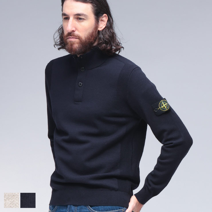 Rakuten - ストーンアイランド STONE ISLAND ハーフボタン ニット セーター SI5100002S00A1 ブランド メンズ 男性 トップス ニット セーター ストレッチ