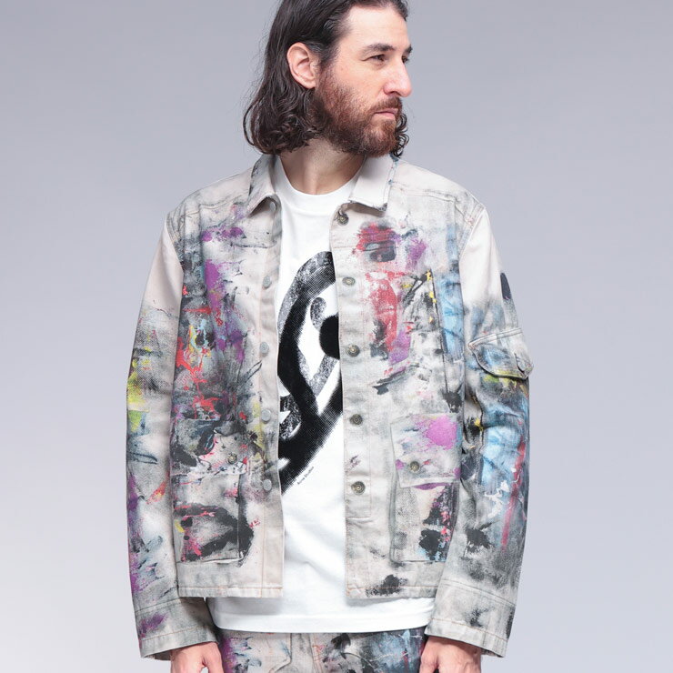 アクネストゥディオズ Acne Studios トロンプルイユ プリント デニムジャケット ACB90859 ブランド メンズ 男性 アウター ジャケット Gジャンのサムネイル